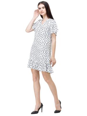 gathered hem polka dot dress - 17356118 - Standard Image - 2