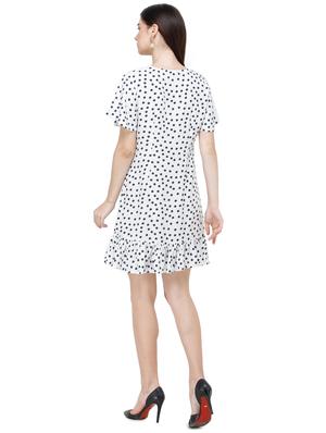 gathered hem polka dot dress - 17356118 - Standard Image - 3