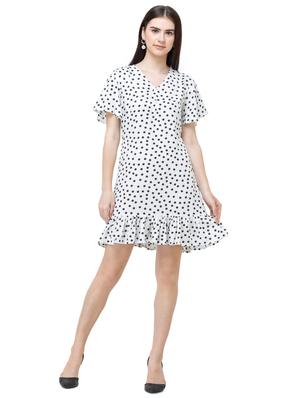gathered hem polka dot dress - 17356118 - Standard Image - 4
