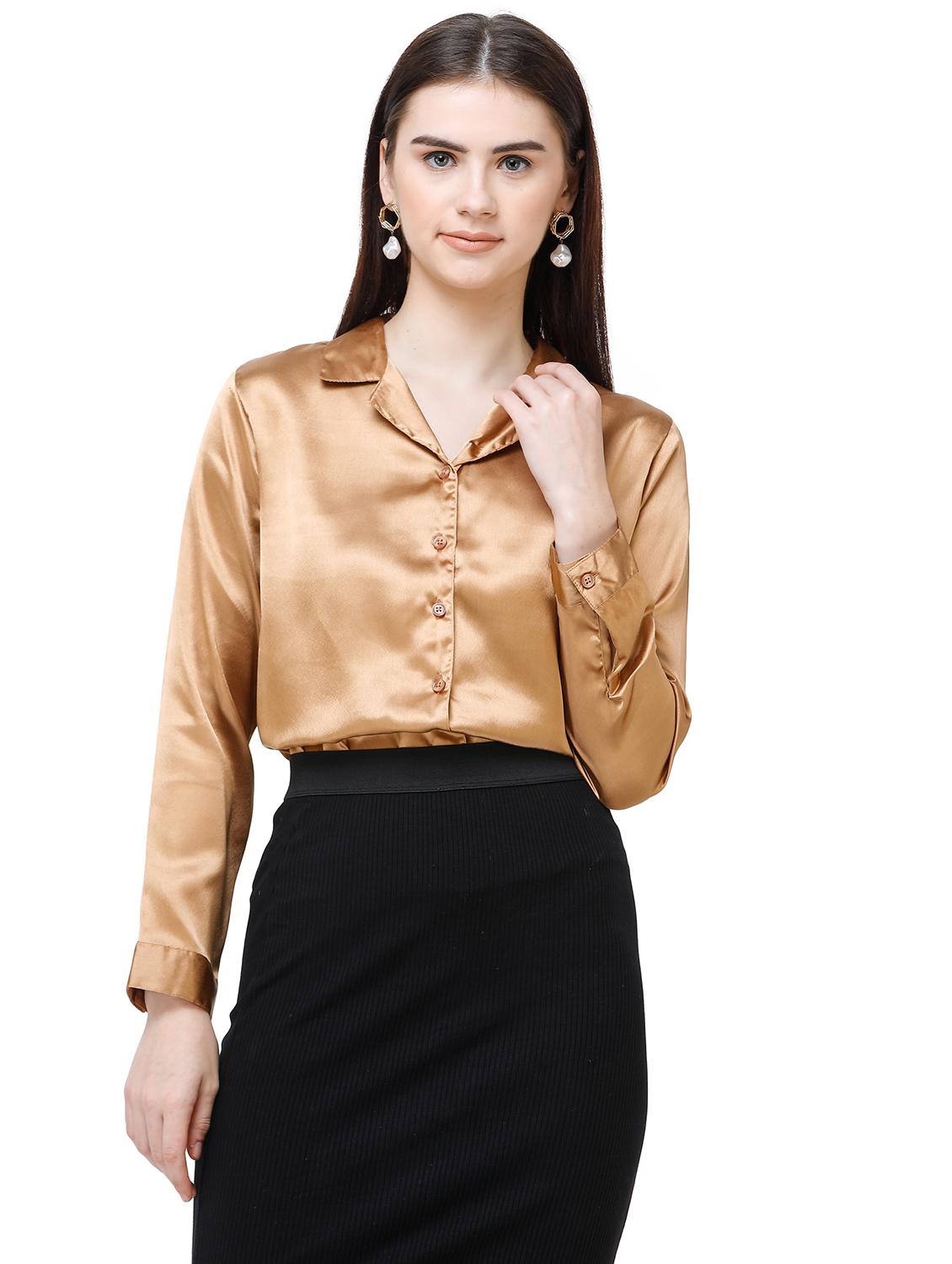 long sleeves satin shirt - 17356126 - Zoom Image - 1