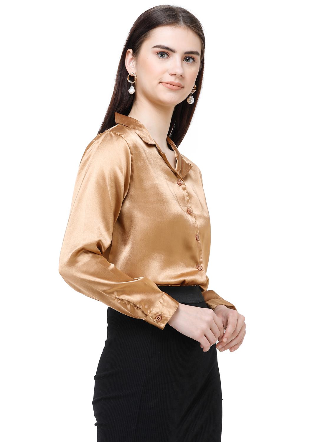 long sleeves satin shirt - 17356126 - Zoom Image - 2