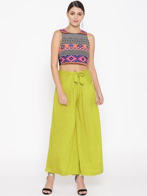 tie front flared palazzo - 17356273 - Standard Image - 4
