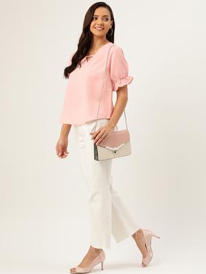 puff sleeves pastel top - 17356285 - Standard Image - 4