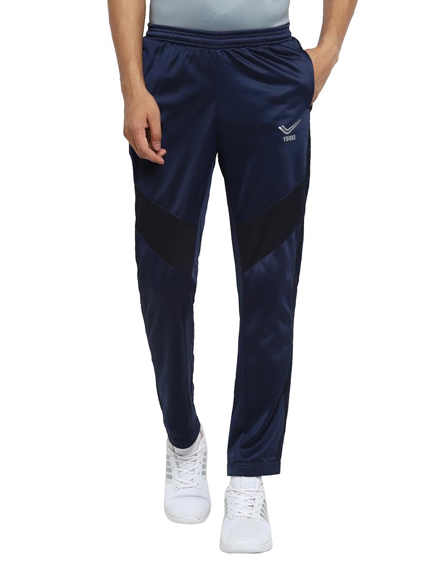 navy blue color block full length track pant - 17356542 - Zoom Image - 1
