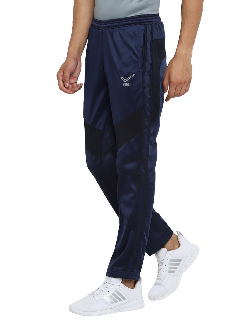 navy blue color block full length track pant - 17356542 - Zoom Image - 2