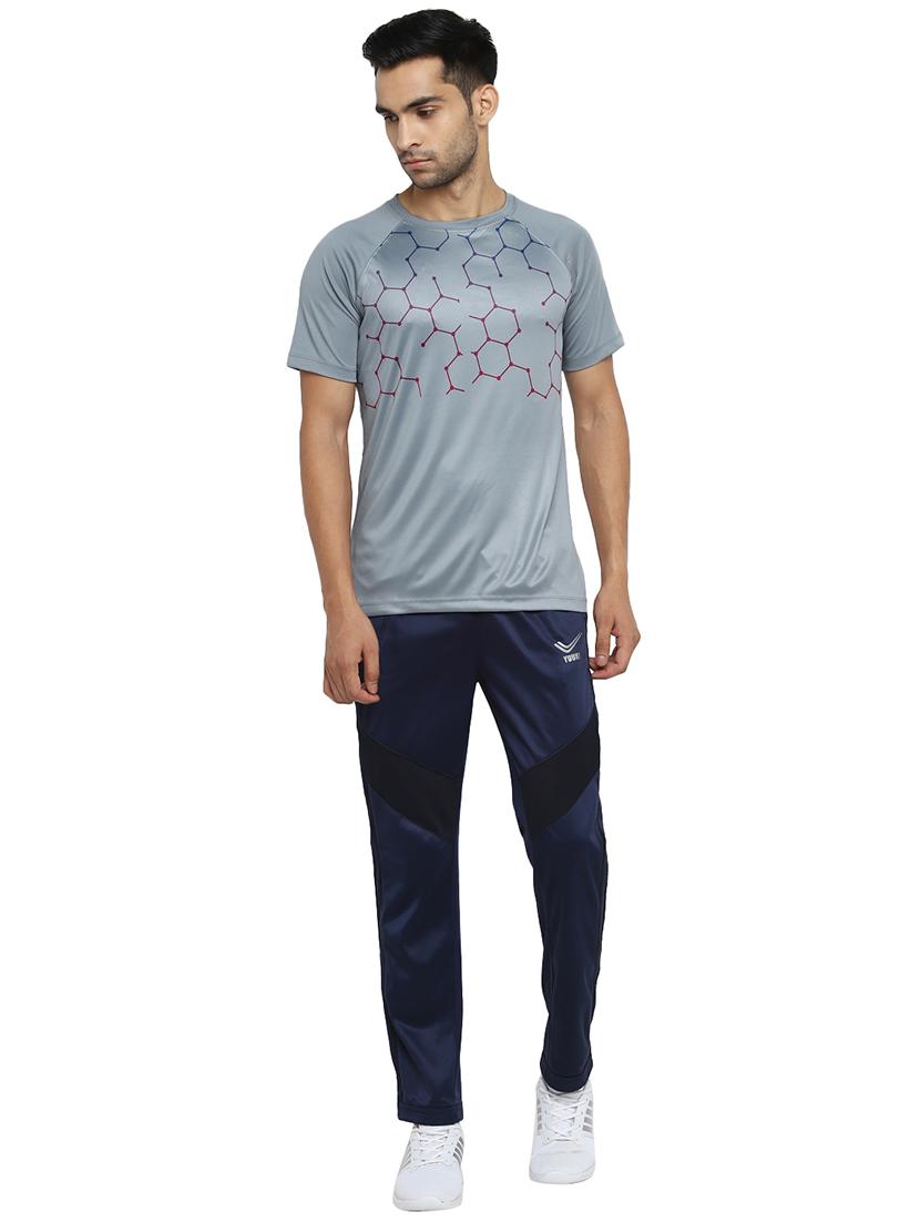 navy blue color block full length track pant - 17356542 - Zoom Image - 4