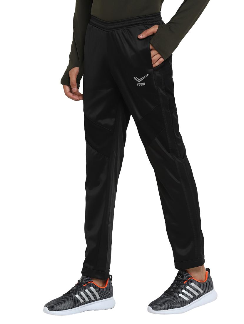 black solid full length track pant - 17356543 - Zoom Image - 2