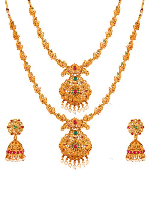 multi colored metal combo necklace - 17356711 - Very Small Image - 1