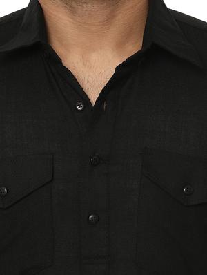 black solid pathani set - 17356796 - Standard Image - 4
