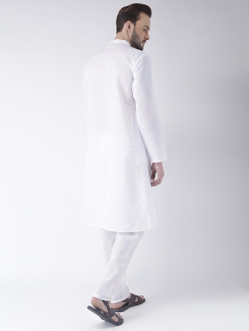 white solid kurta pyjama set - 17356798 - Zoom Image - 3