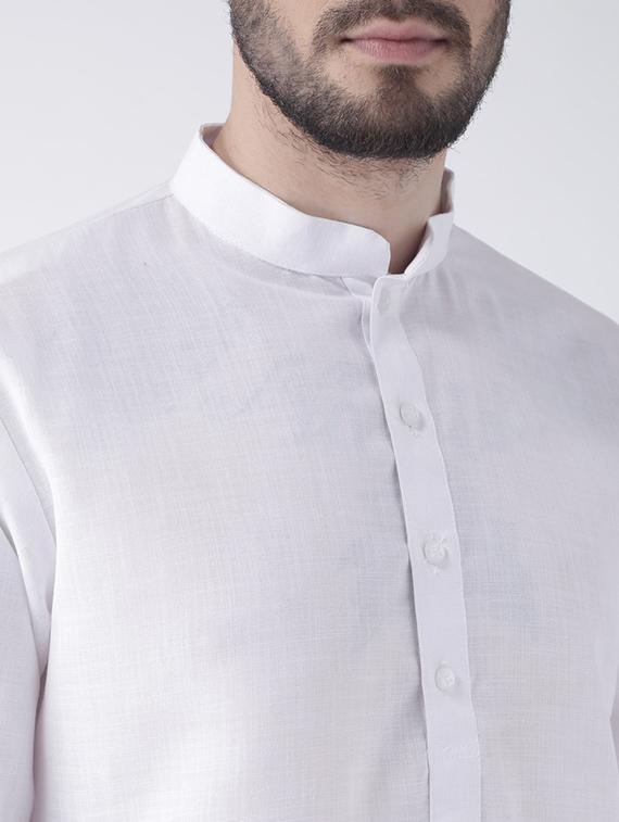 white solid kurta pyjama set - 17356798 - Zoom Image - 4