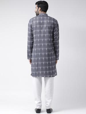 grey printed kurta pyjama set - 17356878 - Standard Image - 3