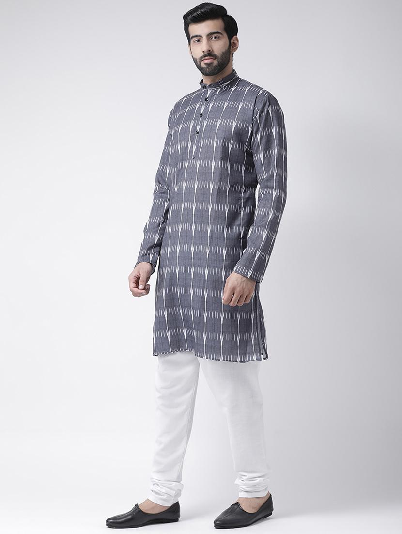 grey printed kurta pyjama set - 17356878 - Zoom Image - 2
