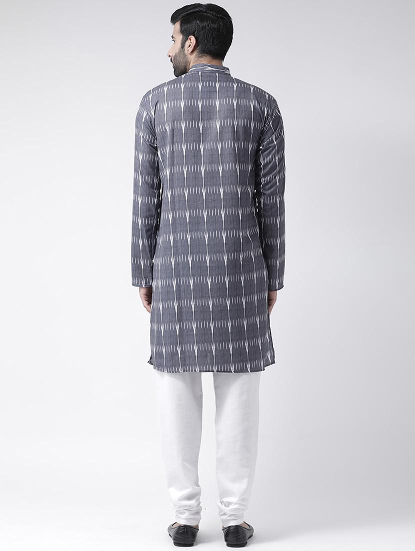grey printed kurta pyjama set - 17356878 - Zoom Image - 3