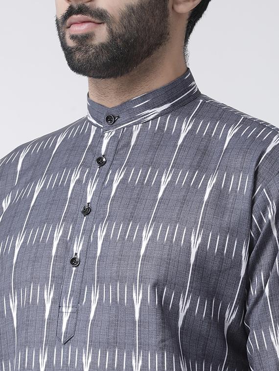 grey printed kurta pyjama set - 17356878 - Zoom Image - 4