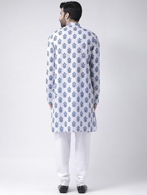 white printed kurta pyjama set - 17356883 - Standard Image - 3