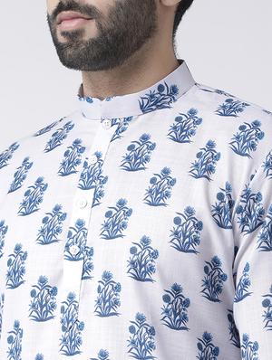 white printed kurta pyjama set - 17356883 - Standard Image - 4