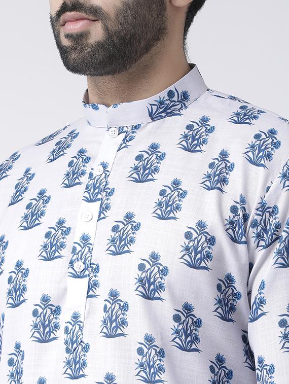 white printed kurta pyjama set - 17356883 - Zoom Image - 4