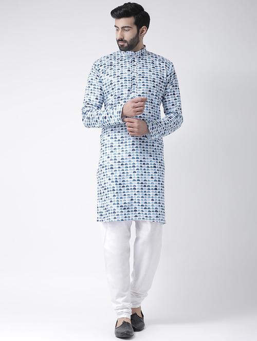 white printed kurta pyjama set - 17356884 - Standard Image - 1