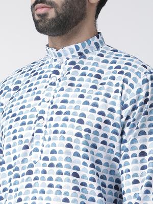 white printed kurta pyjama set - 17356884 - Standard Image - 4