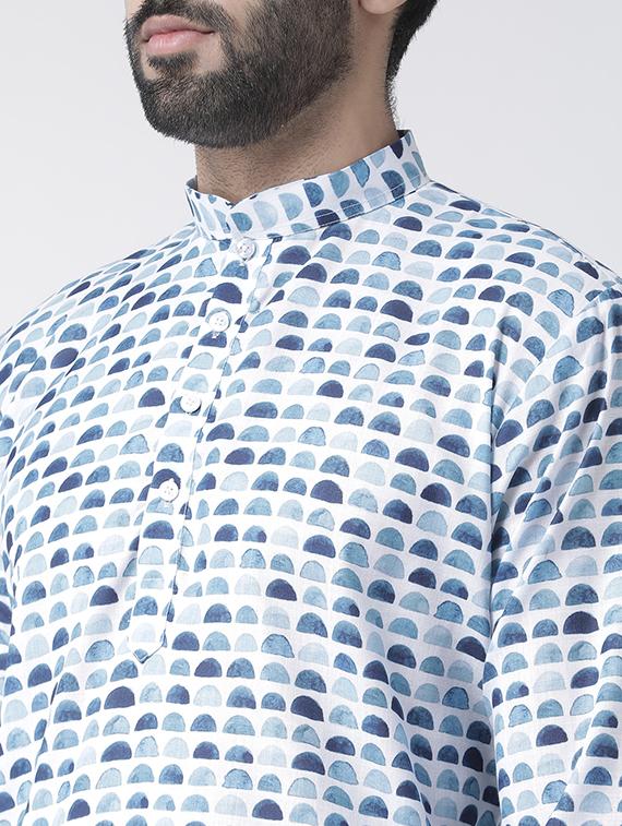 white printed kurta pyjama set - 17356884 - Zoom Image - 4