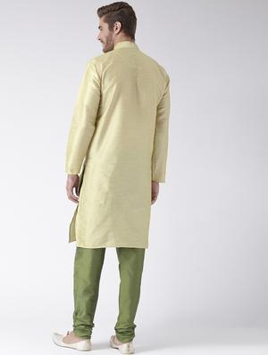 yellow solid kurta pyjama set - 17357028 - Standard Image - 3