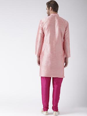 pink solid kurta pyjama set - 17357040 - Standard Image - 3