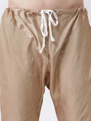 beige solid kurta pyjama set - 17357049 - Standard Image - 4