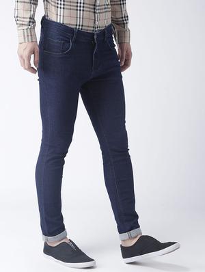 navy blue plain denim jeans - 17357877 - Standard Image - 2