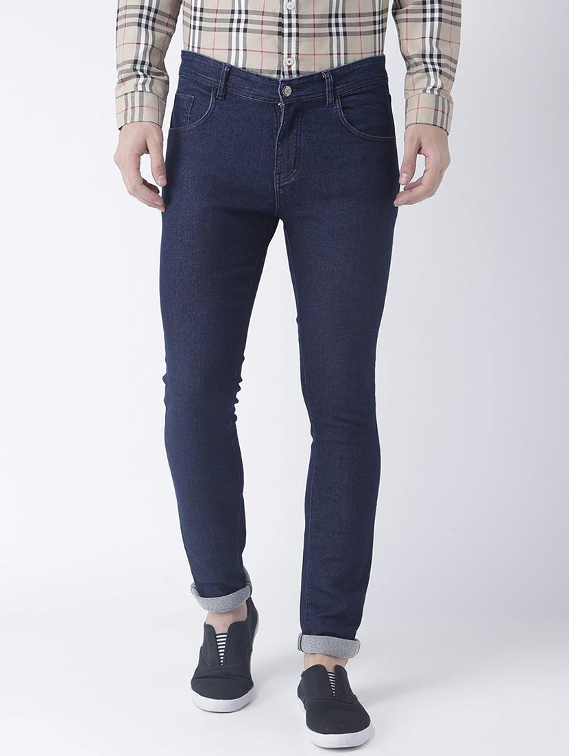 navy blue plain denim jeans - 17357877 - Zoom Image - 1