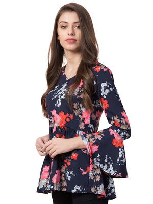 bell sleeved peplum top - 17357926 - Standard Image - 2