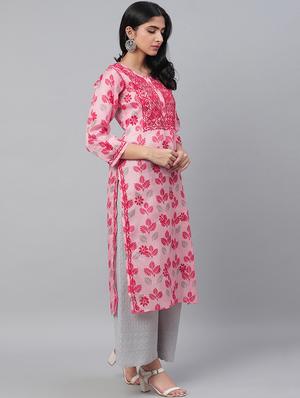 chikankari straight kurta - 17357933 - Standard Image - 2
