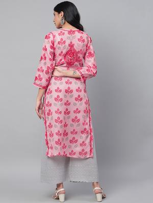 chikankari straight kurta - 17357933 - Standard Image - 3