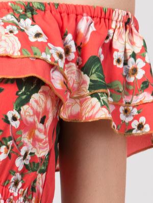 off shoulder floral dress - 17357969 - Standard Image - 4