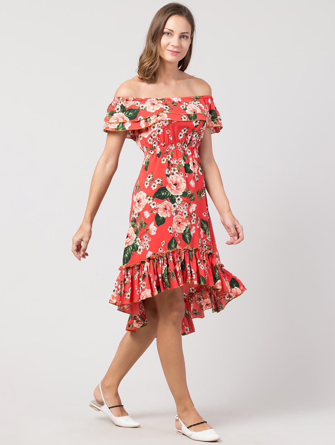 off shoulder floral dress - 17357969 - Zoom Image - 2