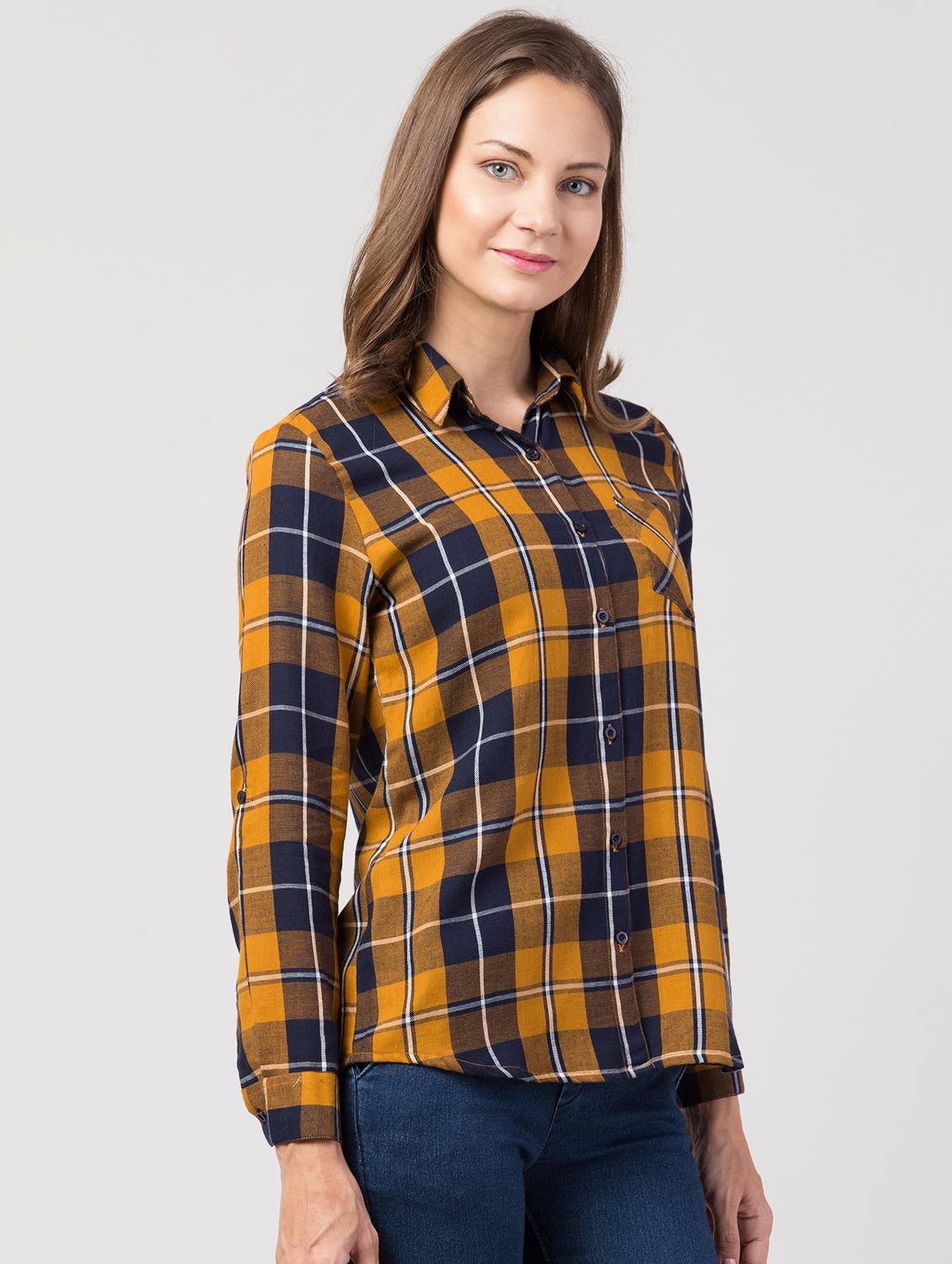 long sleeves checkered shirt - 17357971 - Zoom Image - 2