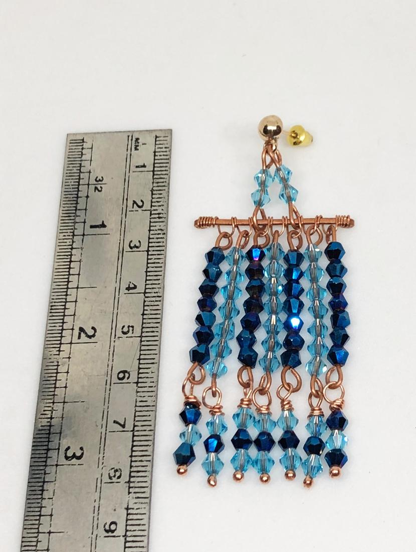 blue crystal chandellier earring - 17358097 - Zoom Image - 2