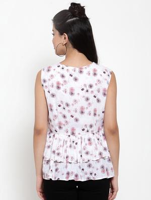 v-neck floral peplum top - 17358115 - Standard Image - 3