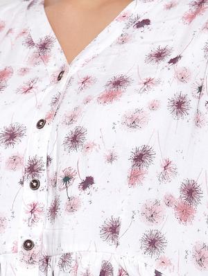 v-neck floral peplum top - 17358115 - Standard Image - 5