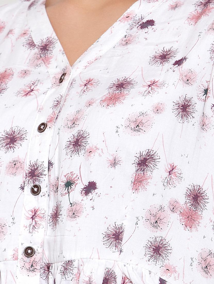 v-neck floral peplum top - 17358115 - Zoom Image - 5