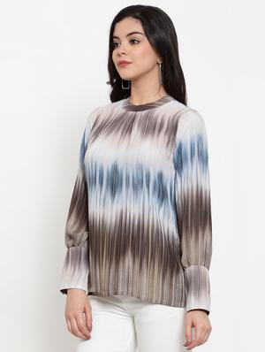 long sleeved printed top - 17358125 - Standard Image - 2