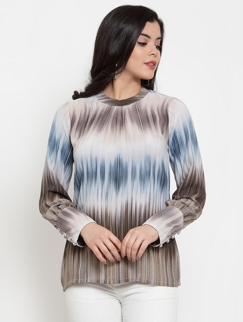 long sleeved printed top - 17358125 - Zoom Image - 1