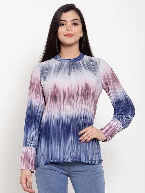 long sleeved printed top - 17358126 - Standard Image - 1