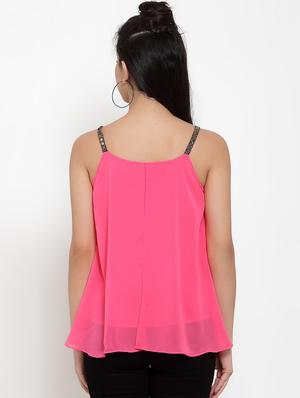 cami neck flared top - 17358128 - Standard Image - 3