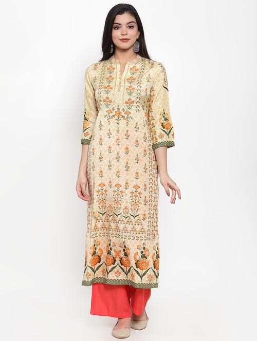 floral straight kurta - 17358137 - Standard Image - 1