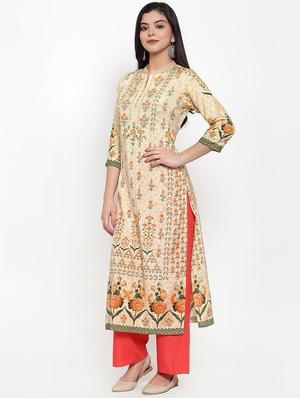 floral straight kurta - 17358137 - Standard Image - 2