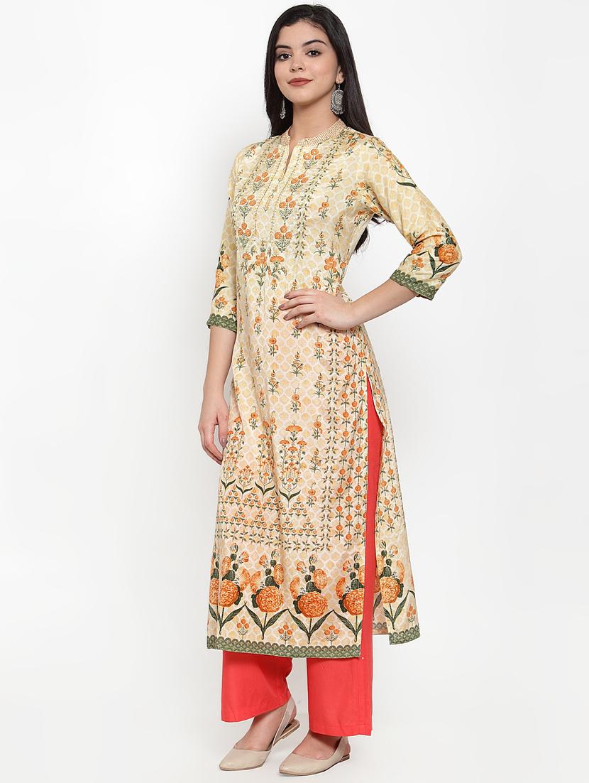floral straight kurta - 17358137 - Zoom Image - 2