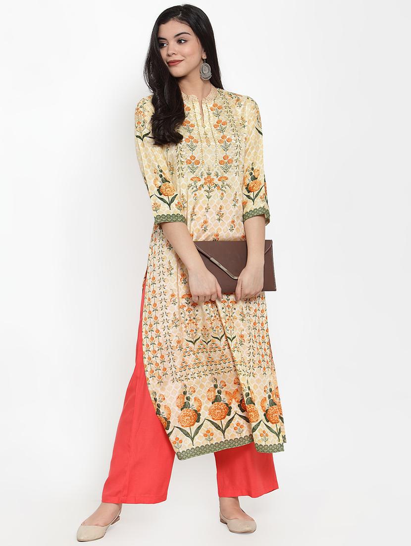 floral straight kurta - 17358137 - Zoom Image - 4