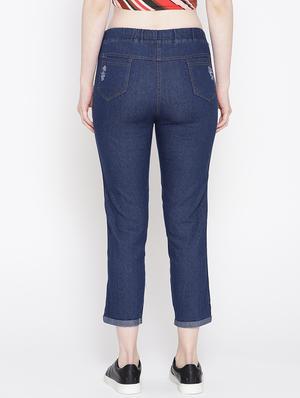 drawstring waist side tape jeans - 17358200 - Standard Image - 4
