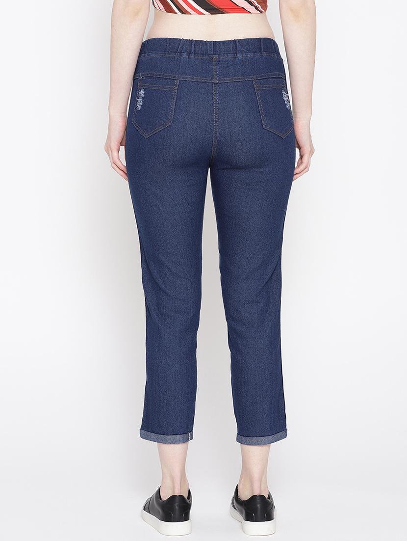 drawstring waist side tape jeans - 17358200 - Zoom Image - 4